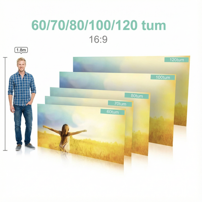 Projektorduk 16:9 i toppklass – Full HD & 4K – Självhäftande upphängning